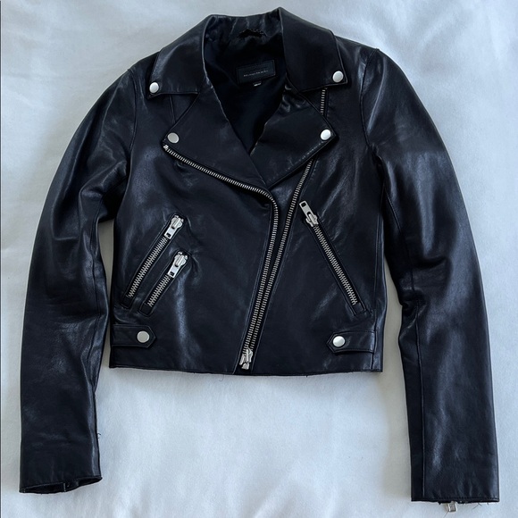 Mackage Black Leather Biker Jacket - Picture 2 of 8